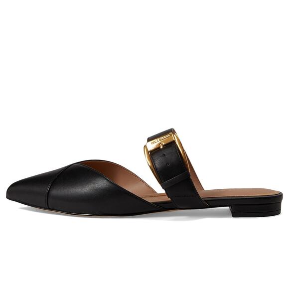 COLE HAAN VANDAM BUCKLE MULE BLACK LEATHER 8 B (M)